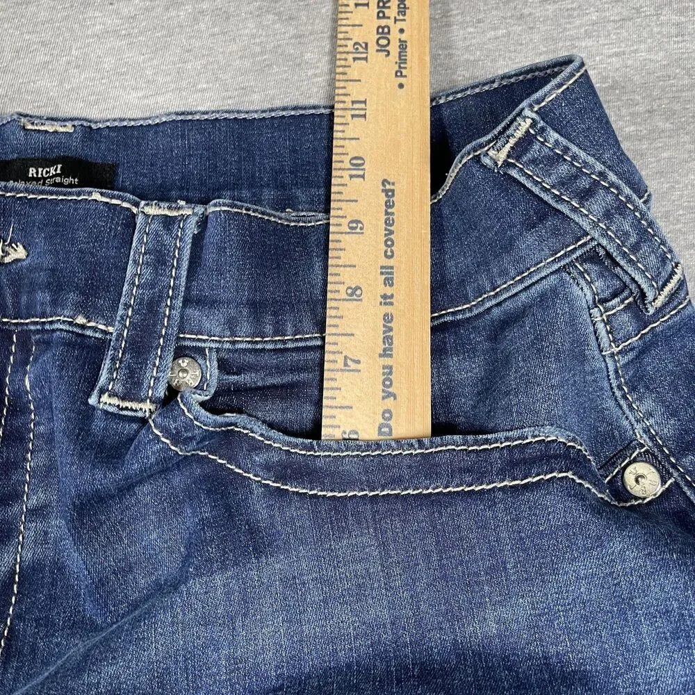 True Religion Jeans Mens 34 Blue Medium Wash Ricki Relaxed Straight Casual